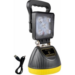 Phare de travail carré LED rechargeable 15W 1000lm avec poignée