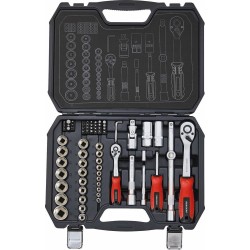 Coffret cliquet et douilles 1/4" et 1/2" - 73 pcs