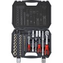Coffret cliquet et douilles 1/4" et 1/2" - 73 pcs