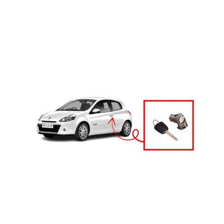 Serrure / Barillet de porte avant gauche pour Renault CLIO 3 avec clef