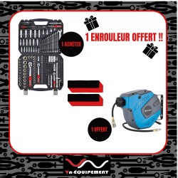 LOT coffret douille/cliquet + enrouleur 10M offert
