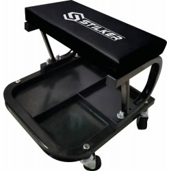 Chariot de visite monobloc HDPE 6 roues avec appui-tête – Capacité 100 kg – Structure robuste et légère pour garage ou atelier