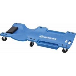 Chariot de visite monobloc HDPE 6 roues avec appui-tête – Capacité 100 kg – Structure robuste et légère pour garage ou atelier