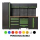 ENSEMBLE DE MEUBLES MODULAIRES POUR GARAGE (18 PCS) + JEU DE 4 MODULES EVA CARBONE POUR OUTILS