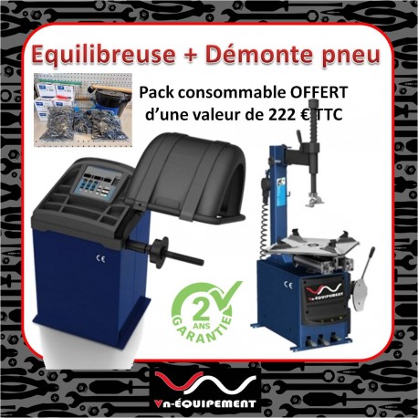 Pack démonte pneu + Équilibreuse de roue en 230V avec pack consommable OFFERT
