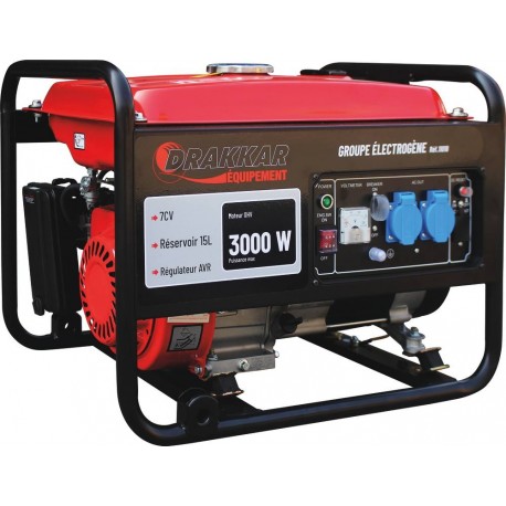 Groupe électrogène AVR monophasé essence 3000W 7CV - VNEQUIPEMENT