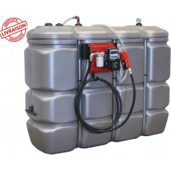Cuve de stockage gasoil PEHD DP 2000 litres avec pompe 230V