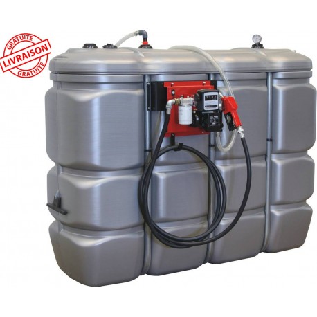 Cuve stockage gasoil fuel PEHD DP 2000L Station 230V 60l/min - Drakkar