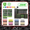ENSEMBLE DE MEUBLES MODULAIRES POUR GARAGE (18 PCS) + JEU DE 4 MODULES EVA CARBONE POUR OUTILS
