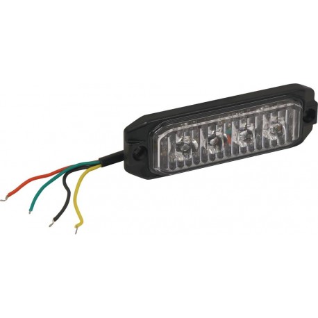 Feu de pénétration 4 LED 12/24V orange 9 flashs différents