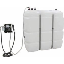 Cuve de stockage gasoil PEHD DP 1500L et pompe gasoil 50 l/min - usage intérieur