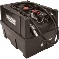 Cuve de ravitaillement gasoil 200L avec pompe 12V, pistolet auto, volucompteur digital et sans capot