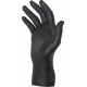 Gants jetables ambidextres nitrile 240mm noir T8 - Boîte de 100 pcs