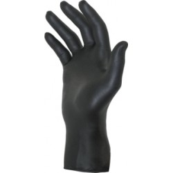 Gants jetables ambidextres nitrile 240mm noir T8 - Boîte de 100 pcs
