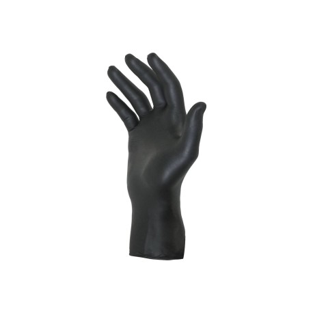 Gants jetables ambidextres nitrile 240mm noir T10 - Boîte de 100 pcs