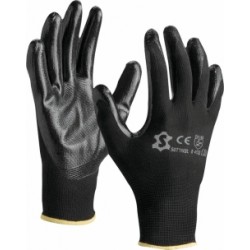 Gants de manutention enduit nitrile noir - T8 - BOITE DE 12 PAIRES
