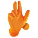 Lot de 10 Boîtes de Gants Jetables 240mm, 0.15mm, Orange, Taille M, 50 Gants par Boîte, Grip Exceptionnel, Résistance Chimique