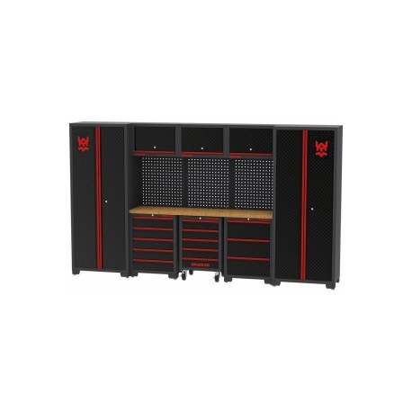 Mobilier d'atelier 5 éléments bois - finition haut de gamme - Cuisine d'atelier - Drakkar