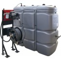 Cuve de stockage gasoil PEHD DP 1500L avec kit support, station gasoil 60 l/min et enrouleur automatique 10m Ø 20mm