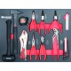 Servante d'atelier 7 tiroirs composée de 176 outils - modules finition carbone