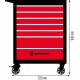 Servante d'atelier 7 tiroirs rouge/noir 725x465x930mm - Drakkar
