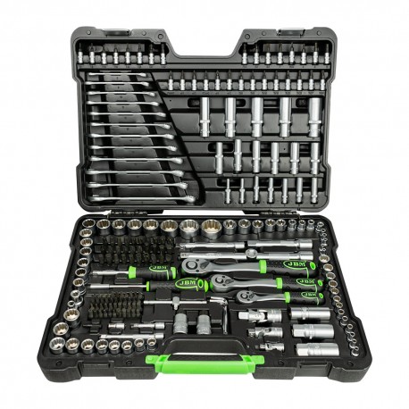 Coffret à outils 216 pièces avec douilles 12 pans 1/4", 3/8" et 1/2" - JBM