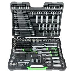Coffret à outils 216 pièces avec douilles hexagonales 1/4", 3/8" et 1/2" - JBM
