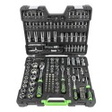 Coffret à outils 179 pièces avec douilles hexagonales 1/4", 3/8" et 1/2" finition chromée - JBM