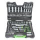Coffret à outils 113 pièces avec douilles 12 pans 1/4" et 1/2" finition zinguée