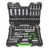 Coffret à outils 108 pièces avec douilles hexagonales 1/4" et 1/2" finition zinguée
