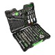 Coffret à outils 132 pièces avec douilles hexagonales 1/4", 3/8" et 1/2" finition zinguée