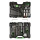 Coffret à outils 132 pièces avec douilles hexagonales 1/4", 3/8" et 1/2" finition zinguée