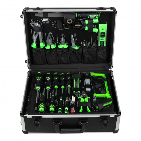Coffret à outils en aluminium 159 pièces avec douilles 1/4" et 1/2" finition zinguée