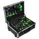 Coffret à outils en aluminium 159 pièces avec douilles 1/4" et 1/2" finition zinguée