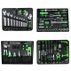 Coffret à outils en aluminium 159 pièces avec douilles 1/4" et 1/2" finition zinguée