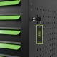 Servante d'atelier 7 tiroirs verte équipée 154 pièces avec modules EVA finition fibre de carbone