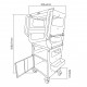 Servante de diagnostic multifonction avec 4 plateaux et compartiment verrouillable