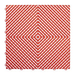 Dalle de sol en polypropylène (PP) rouge perforée pour garage, atelier et espaces professionnels