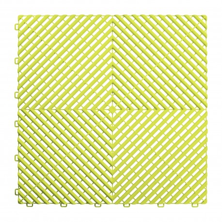 Dalle de sol en PP jaune perforée – Revêtement de sol modulable pour garage et atelier