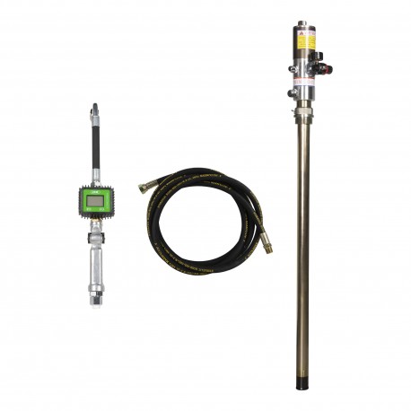 Kit complet pompe à huile pour fût avec tuyau d'alimentation et pistolet de distribution digital
