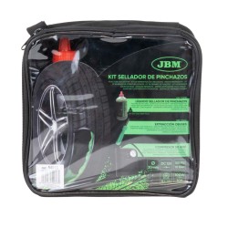 Kit de réparation de crevaisons avec compresseur d'air et liquide anti-crevaison