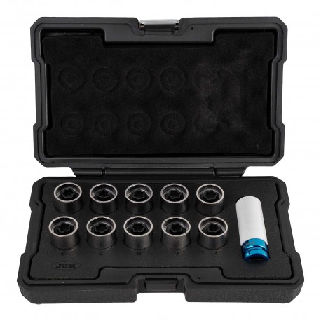Coffret de 11 clés professionnelles pour écrou antivol de roue Toyota
