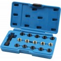 Coffret de taraud et inserts pour réparation de filetages de bougies d'allumage – 16 pièces