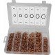 Coffret de joints de vidange en cuivre – 525 pièces