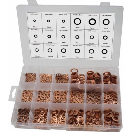 Coffret de rondelles en cuivre – 900 pièces
