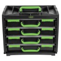 Mallette de rangement avec 4 boîtes en plastique amovibles