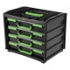 Mallette de rangement avec 4 boîtes en plastique amovibles