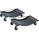 Lot de 2 chariots de manutention monobloc 500kg pour VL – Roues pivotantes robustes – Dimensions 602x385mm par plateau