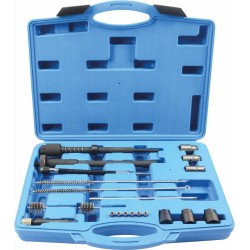Kit de nettoyage des sièges d'injecteurs 14 pièces avec fraises, brosses et extracteur de joints