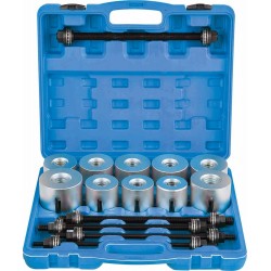 Coffret de montage et démontage de roulements et silentblocs 27 pièces avec tiges filetées et bagues